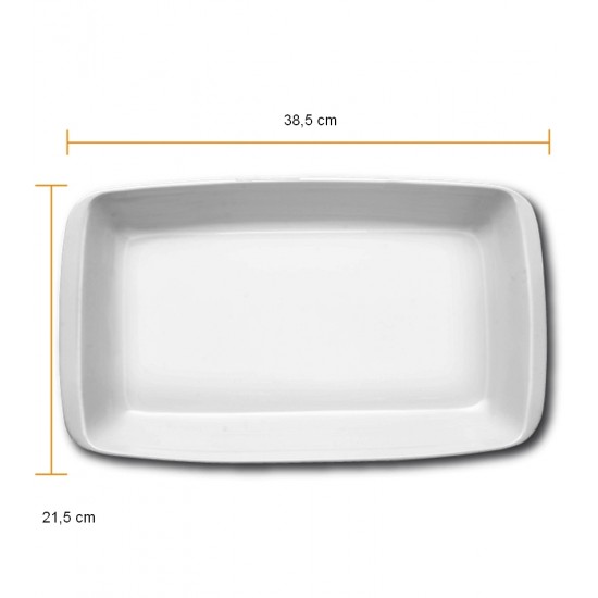 Forma 38,5cm Comprimento Por 21,5cm 2,3 Litros Refratário Funda Porcelana Germer